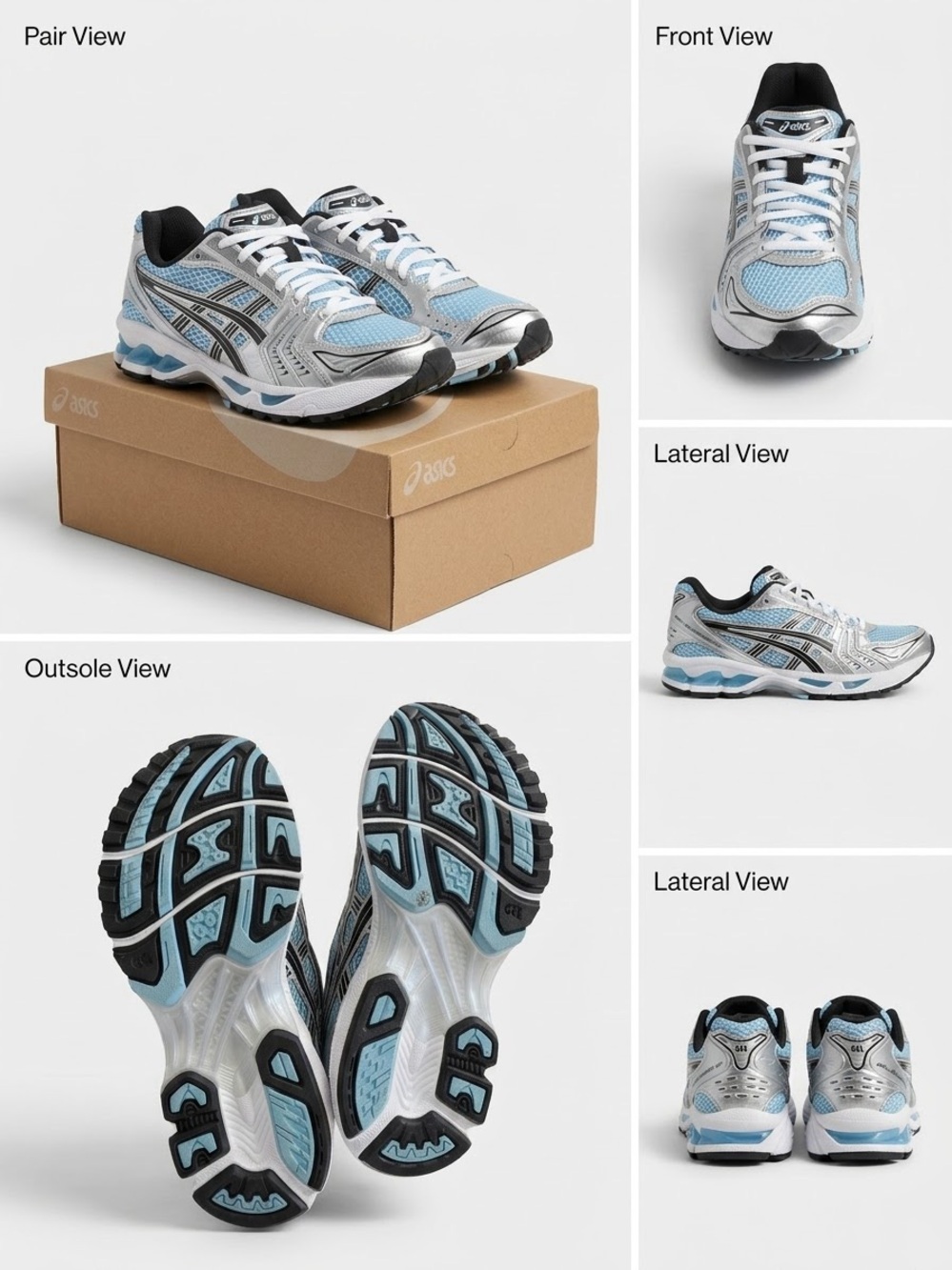 ASICS Women's Athletic Running Shoes - Light Blue Silver Black